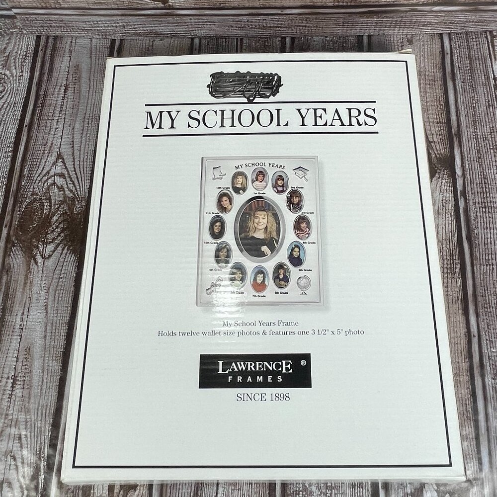 Vtg LAWRENCE My School Years Silver Plated 8x10 Multi Picture Frame READ NIB NEW - Picture 2 of 7